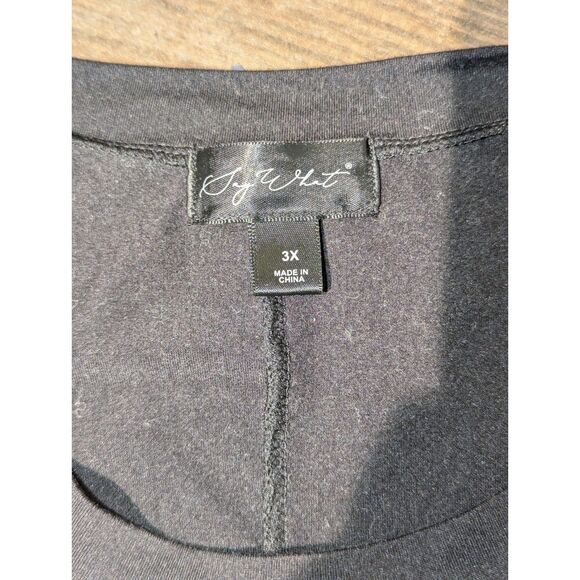 Say What 3X Black Rhinestone Embellished Mini Tunic Dress - Picture 2 of 4